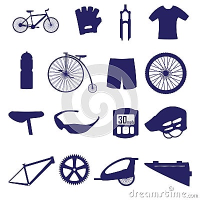 Cycling icon set eps10 Vector Illustration