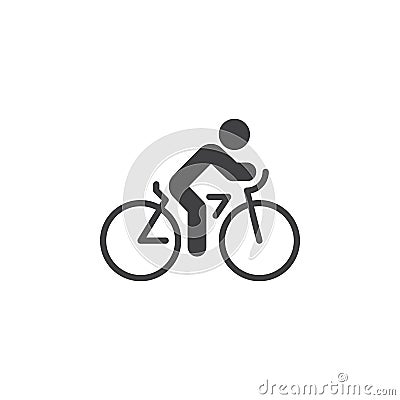 Cycling icon vector, bicycle solid flat sign, pictogram isolated on white Vector Illustration