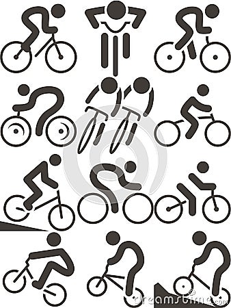 Cycling icons Vector Illustration