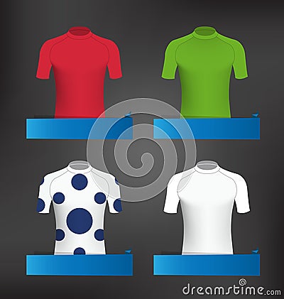 Cycling Jerseys Set Vector Illustration