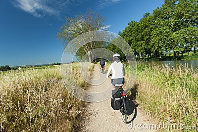 Cycling in nature Stock Photo