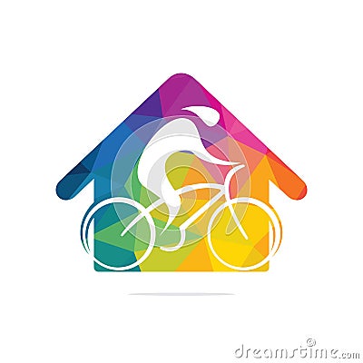 Cycling race vector logo design. Stock Photo