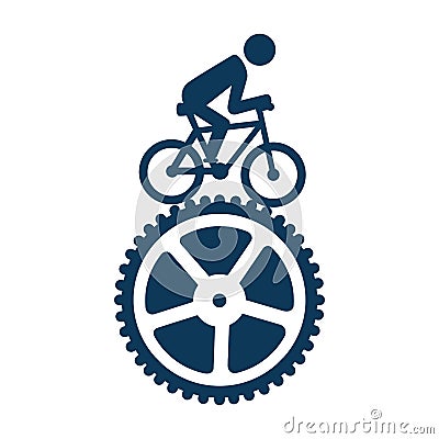 Cycling sport emblem icon Vector Illustration