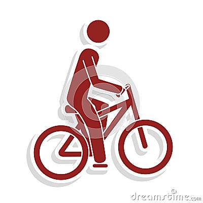 Cycling sport emblem icon Vector Illustration