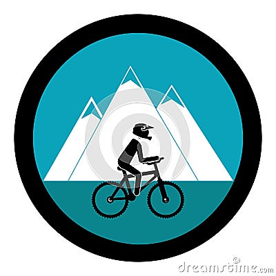 Cycling sport emblem icon Vector Illustration