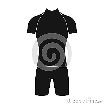 A cycling suit for riding a bicycle. Clothes cycling.Cyclist outfit single icon in black style vector symbol stock Vector Illustration
