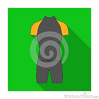 A cycling suit for riding a bicycle. Clothes cycling.Cyclist outfit single icon in flat style vector symbol stock Vector Illustration