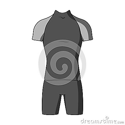 A cycling suit for riding a bicycle. Clothes cycling.Cyclist outfit single icon in monochrome style vector symbol stock Vector Illustration
