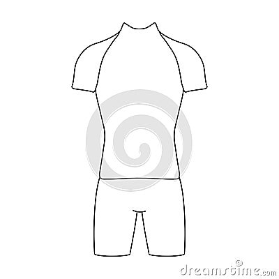 A cycling suit for riding a bicycle. Clothes cycling.Cyclist outfit single icon in outline style vector symbol stock Vector Illustration