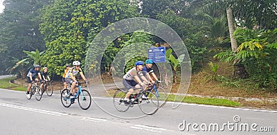Cycling team during weekend with friends Editorial Stock Photo