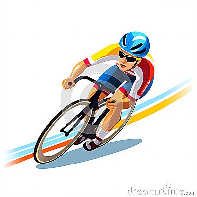 Cycling Track: Olympic Games cartoon Clip Art Stock Photo