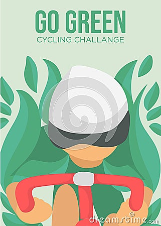 go green cycling challange template with blank space for copy space . cycling vector illustration Vector Illustration