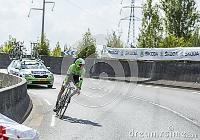 The Cyclist Bauke Mollema - Tour de France 2014 Editorial Stock Photo