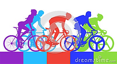 Cyclist in the bicycle race Vector Illustration