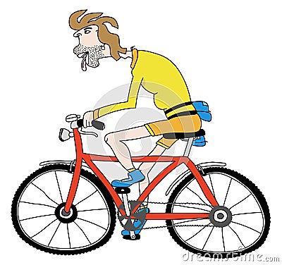 Cyclist cartoon Vector Illustration