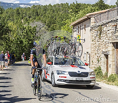 The Cyclist Gorka Izagirre Insausti on Mont Ventoux - Tour de Fr Editorial Stock Photo