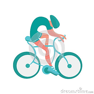 Cyclist icon. Bicycling vector illustration, isolated on white. Vector Illustration