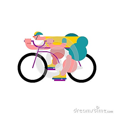 Cyclist isolated. Bicycle race. Sports Vector illustration Vector Illustration