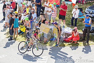 The Cyclist Jacques Janse van Rensburg on Col du Glandon - Tour Editorial Stock Photo