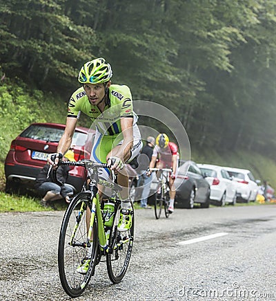The Cyclist Jean-Marc Marino Climbing Col du Platzerwasel - Tour Editorial Stock Photo