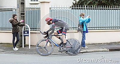 The Cyclist Laurens ten Dam - Paris-Nice 2016 Editorial Stock Photo