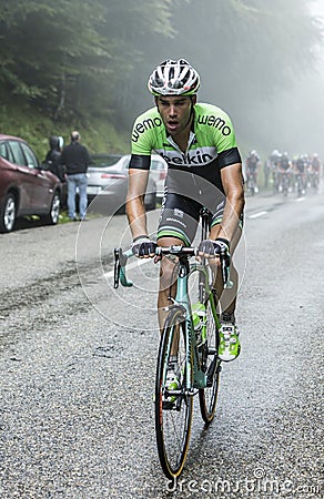 The Cyclist Maarten Wynants Climbing Col du Platzerwasel - Tour Editorial Stock Photo