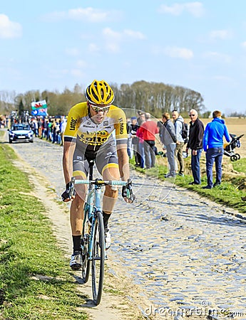 The Cyclist Maarten Wynants - Paris Roubaix 2015 Editorial Stock Photo