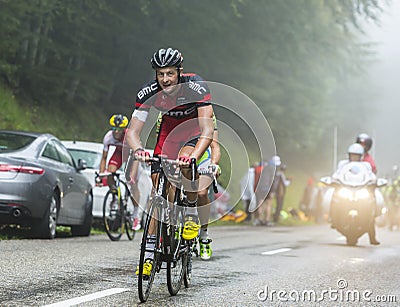 The Cyclist Marcus Burghardt Climbing Col du Platzerwasel - Tour de France 2014 Editorial Stock Photo