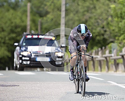 The Cyclist Peter Kennaugh - Criterium du Dauphine 2017 Editorial Stock Photo