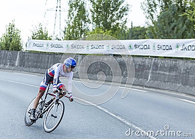 The Cyclist Peter Velits - Tour de France 2014 Editorial Stock Photo