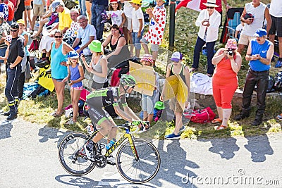 The Cyclist Pierre-Luc Perichon on Col du Glandon - Tour de Fran Editorial Stock Photo