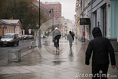 Cyclist on the street Editorial Stock Photo