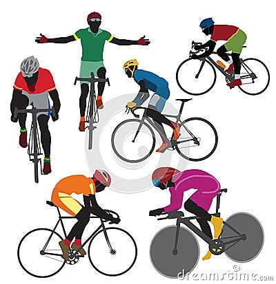 Cyclists Vector Illustration