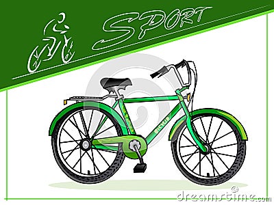 Cyclists. Bicycles for different purposes. Sports men's and women's bicycle. Three-wheeled cargo bike. Vector. Vector Illustration