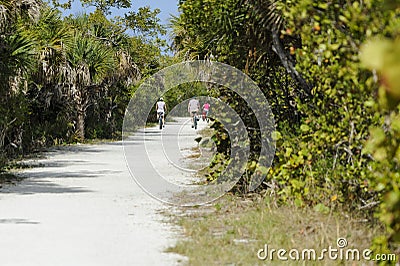 Cyclists on sandy trail Editorial Stock Photo