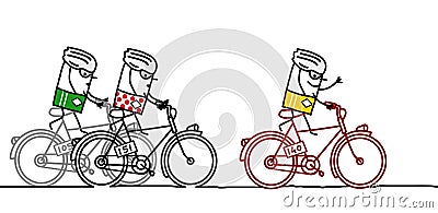 Cyclists & Tour de France Vector Illustration