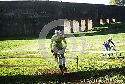 Cyclo cross competitor in a race Editorial Stock Photo