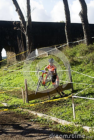 Cyclo cross competitor in a race Editorial Stock Photo