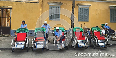 Cyclo drivers waiting for passenger Editorial Stock Photo