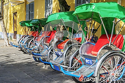 Cyclo serve tourists Editorial Stock Photo