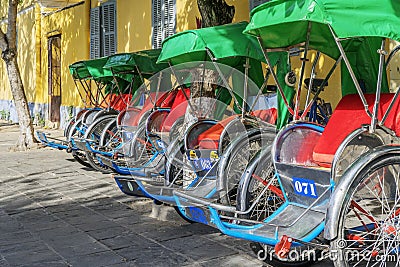 Cyclo serve tourists Editorial Stock Photo