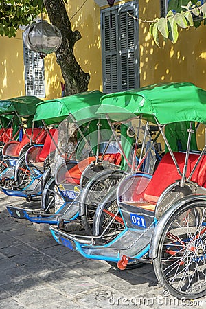 Cyclo serve tourists Editorial Stock Photo