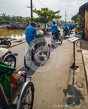 Cyclo tour of Hoi An Vietnam Editorial Stock Photo