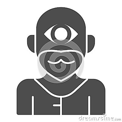 Cyclops Monster solid icon, fairytale concept, Mythical Creature with one eye sign on white background, Cyclops icon in Vector Illustration