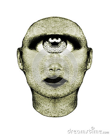 Cyclops Woman Digital Art Illustration Cartoon Illustration