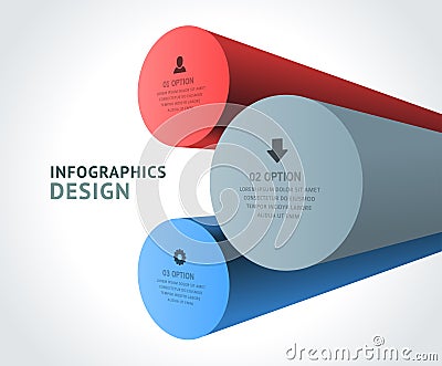 Cylinder columns infographics business diagram development steps layout realistic template vector Vector Illustration