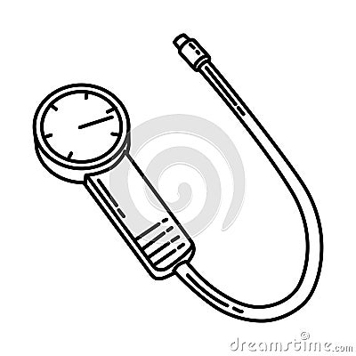 Cylinder Compression Tester Icon. Doodle Hand Drawn or Outline Icon Style Vector Illustration