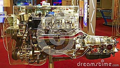 6 cylinder diesel engine Editorial Stock Photo