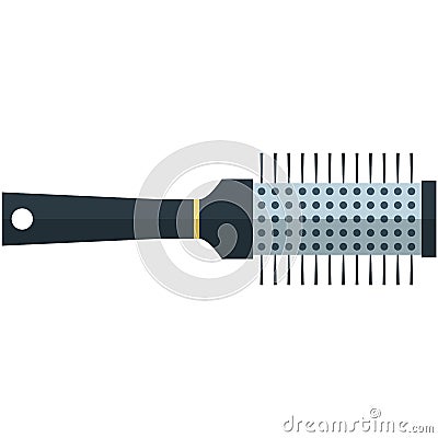 Cylinder hair brush vector flat isolated on white Vector Illustration