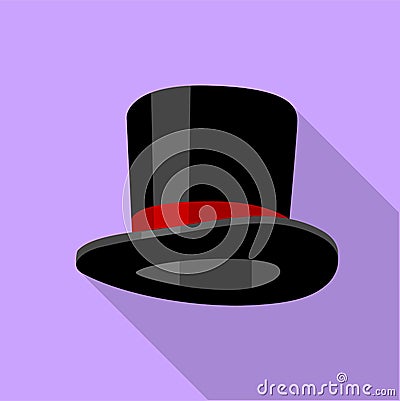 Cylinder hat icon, flat style Vector Illustration